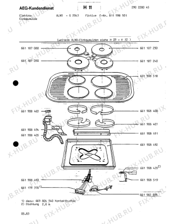 Взрыв-схема плиты (духовки) Alno ALNO M 740 W - Схема узла Section2